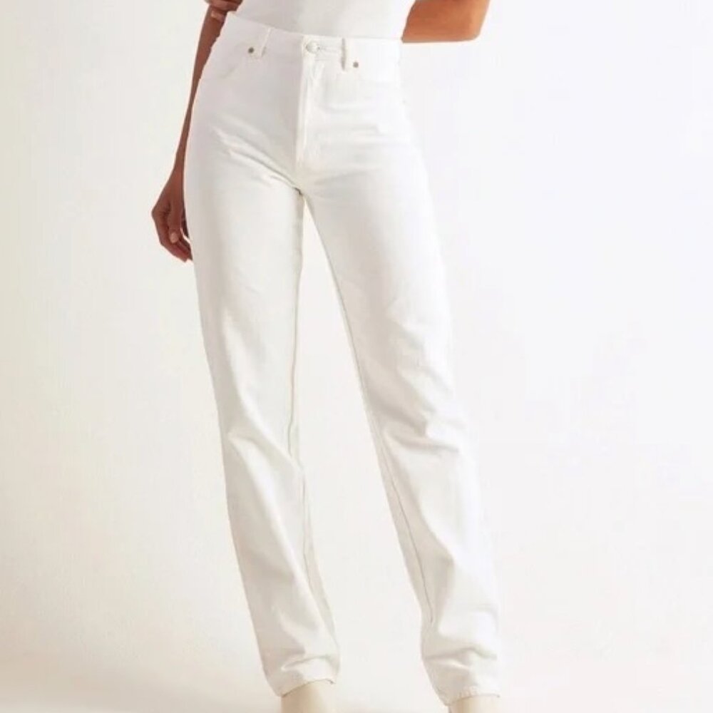 ROLLA'S Classic Straight High Rise‎ Regular Fit White Denim Pants Size 25